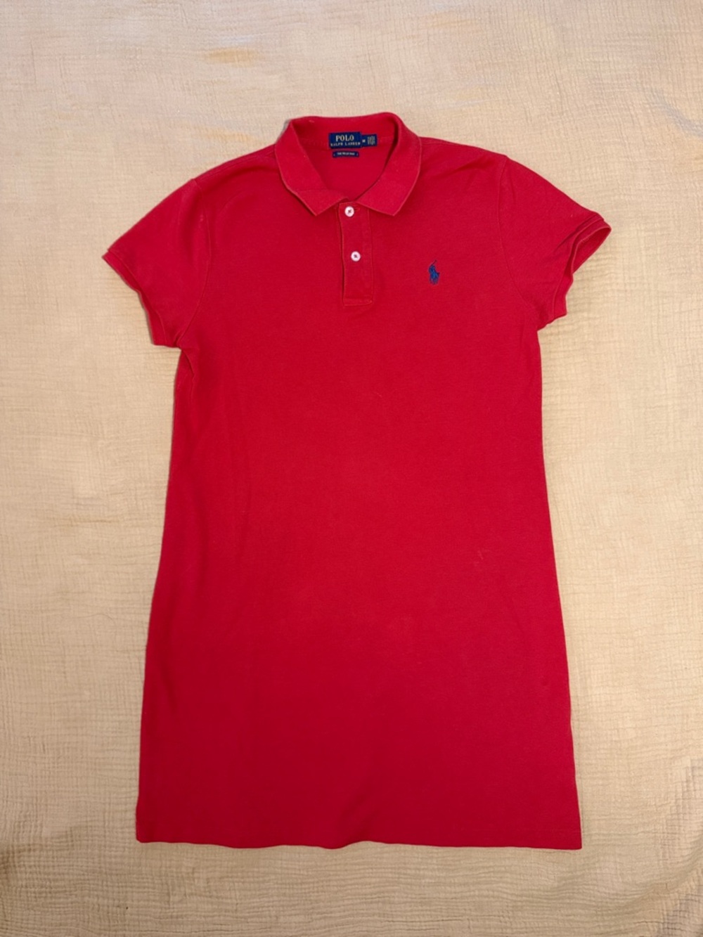 Polo Ralph Lauren Cotton The Mesh Mini Red Collared Polo Dress